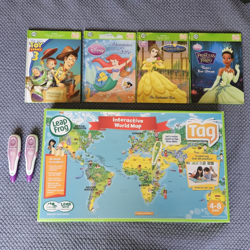 Interactive World Map Set with Two Tag Readers and Four Interactive Books